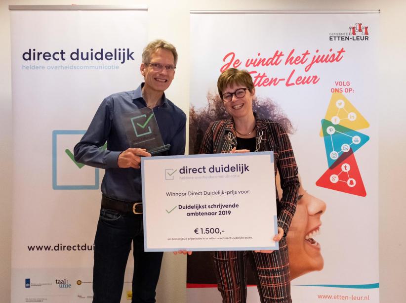 Henk Buesink, ambtenaar bij de gemeente Etten-Leur is de ‘best schrijvende ambtenaar 2019’.